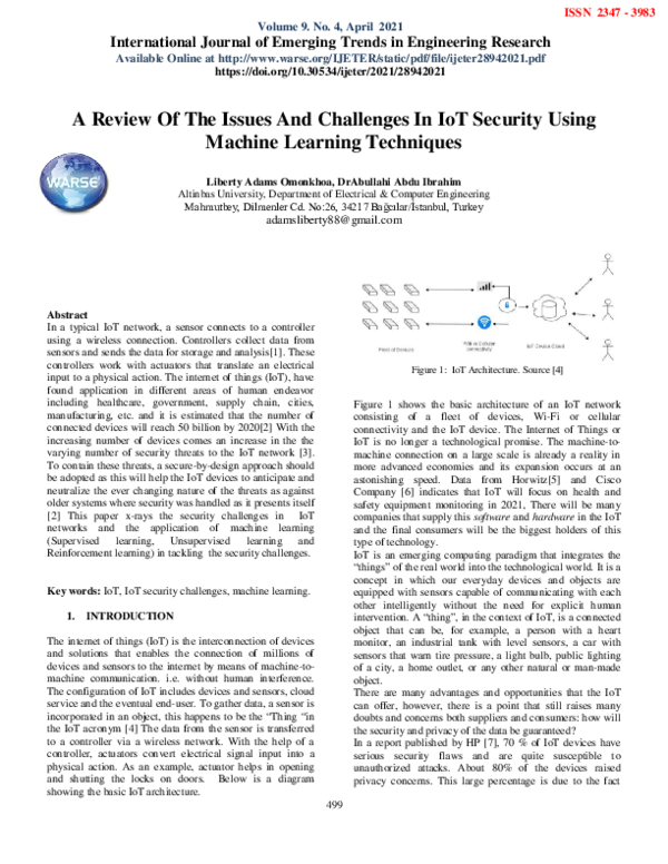 (PDF) A Review Of The Issues And Challenges In IoT Security Using ...