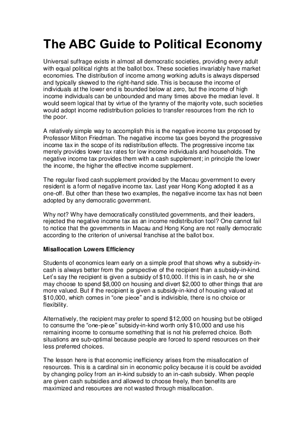 (PDF) The ABC Guide to Political Economy