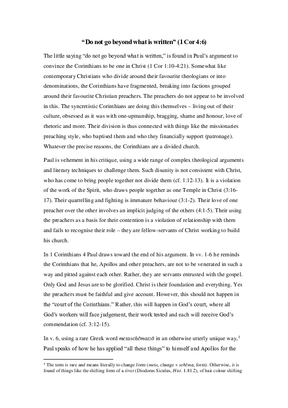  pdf do not go beyond what is written 1 cor 4 6 