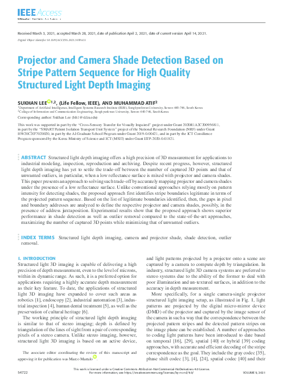 (PDF) Projector and Camera Shade Detection Based on Stripe Pattern ...