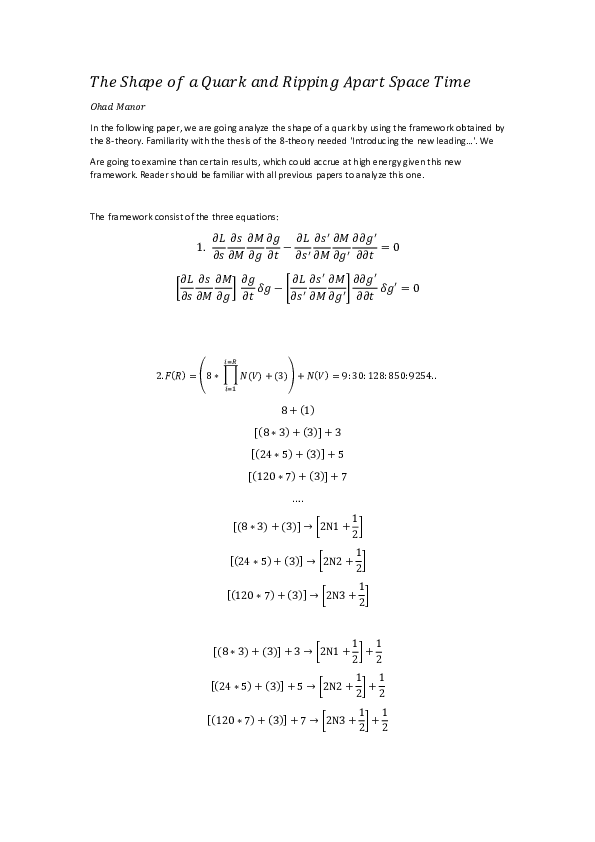 (PDF) The Shape of a Quark and Tearing Apart Space-Time| 8 Theory