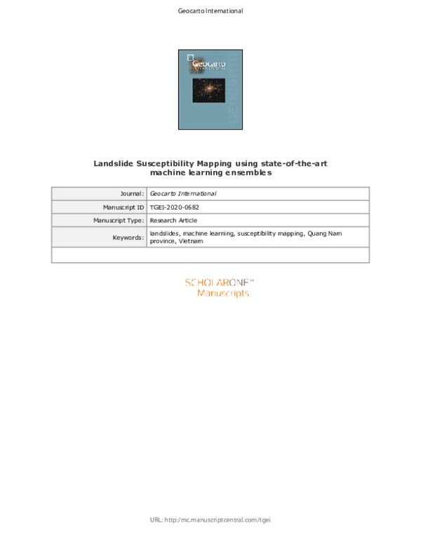 (PDF) Landslide Susceptibility Mapping using state-of-the-art machine ...
