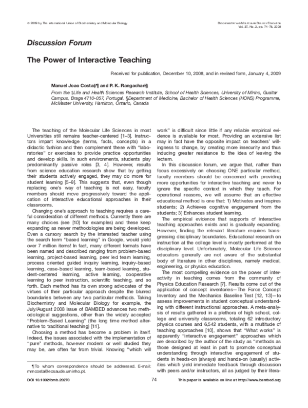 (PDF) The Power of Interactive Teaching