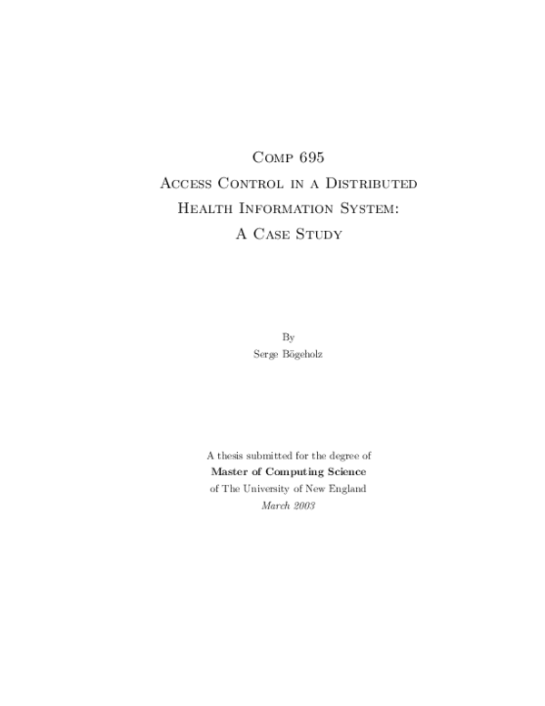 (PDF) A case study in access control requirements for a health ...