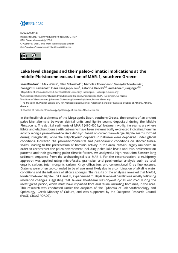 (PDF) Lake level changes and their paleo-climatic implications at the ...