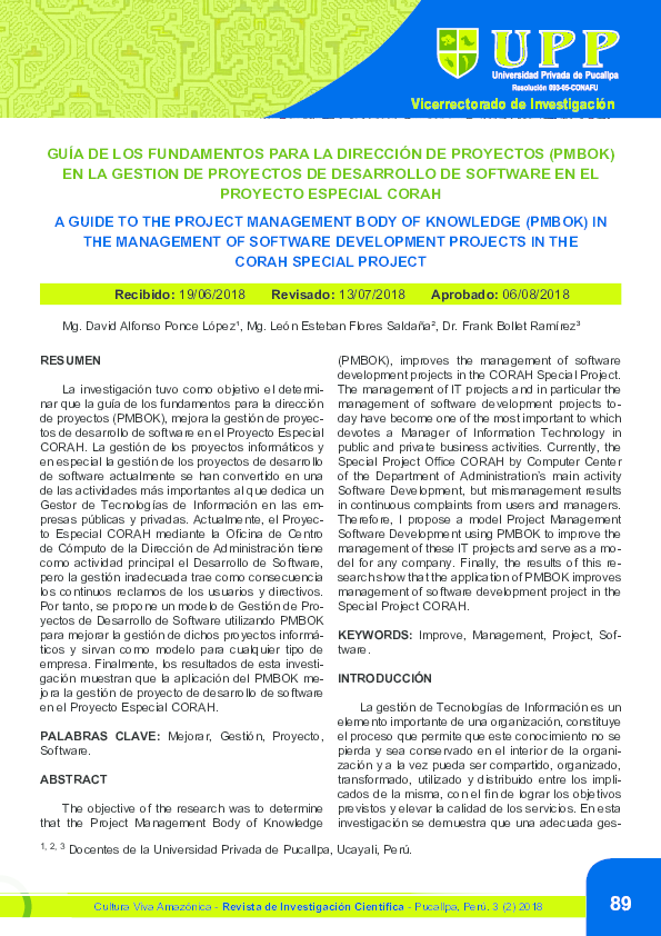 (PDF) Guía De Los Fundamentos Para La Dirección De Proyectos (Pmbok) en ...