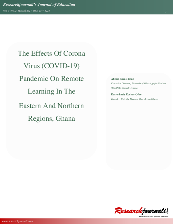 (PDF) The effects of Coronavirus (COVID-19) Pandemic on Remote Learning ...