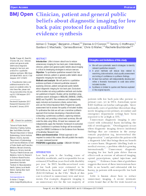 (PDF) Clinician, patient and general public beliefs about diagnostic