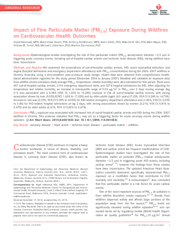 (PDF) Impact of Fine Particulate Matter (PM2.5) Exposure During ...