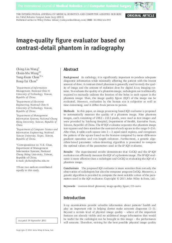 (PDF) Image-quality figure evaluator based on contrast-detail phantom ...