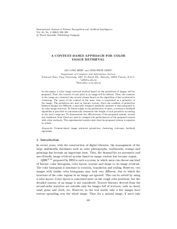 (PDF) A Context-Based Approach for Color Image Retrieval