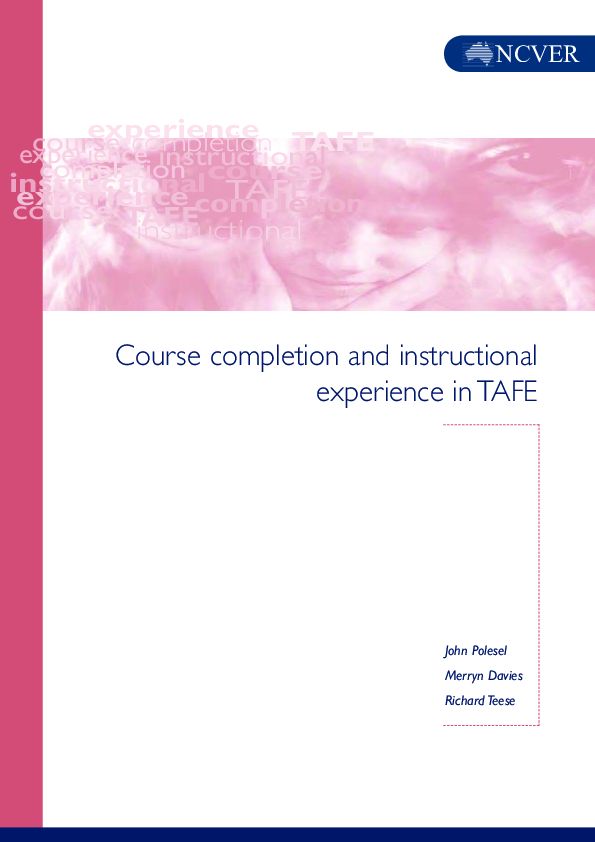 (PDF) Course completion and instructional experience in TAFE