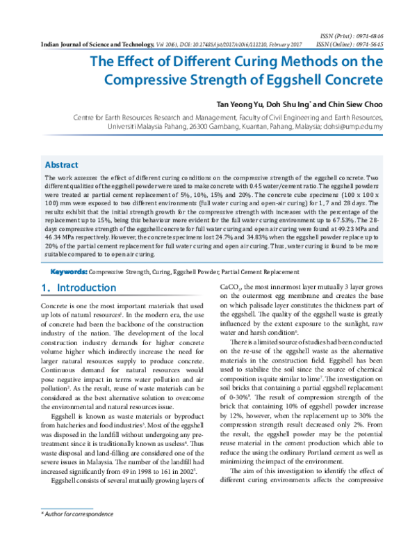 (PDF) The Effect of Different Curing Methods on the Compressive ...