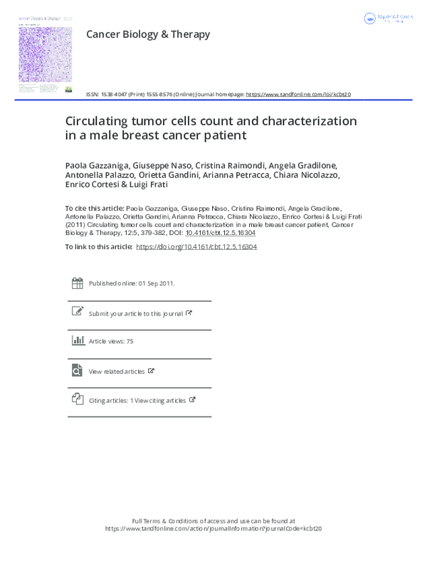 (PDF) Circulating tumor cells count and characterization in a male ...