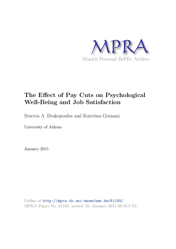 (PDF) The Effect of Pay Cuts on Psychological Well-Being and Job ...