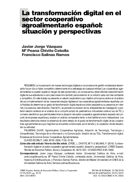 (PDF) La transformación digital en el sector cooperativo ...