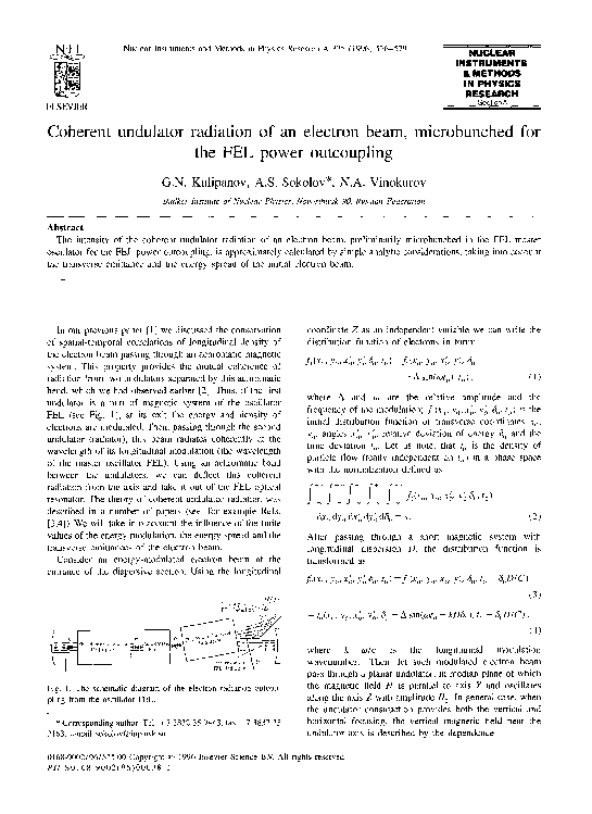 (PDF) Coherent undulator radiation of an electron beam, microbunched ...
