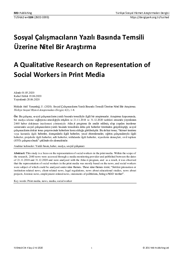 (PDF) A Qualitative Research on Representation of Social Workers in ...