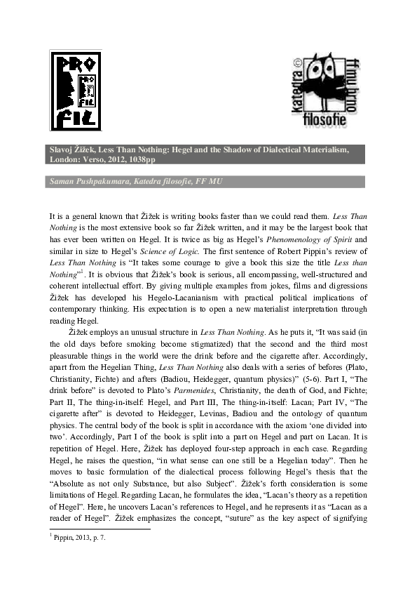 人文 Less Than Nothing: Hegel and the Shadow PDF) Slavoj Žižek