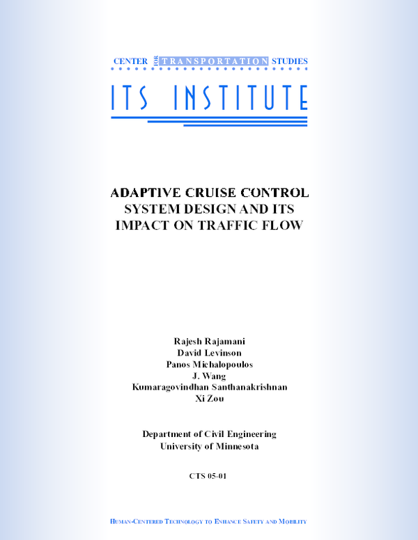 (PDF) Adaptive Cruise Control System Design And Its Impact on Traffic Flow