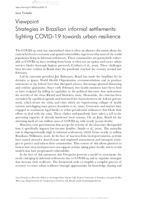 (PDF) Viewpoint Strategies in Brazilian informal settlements: fighting ...