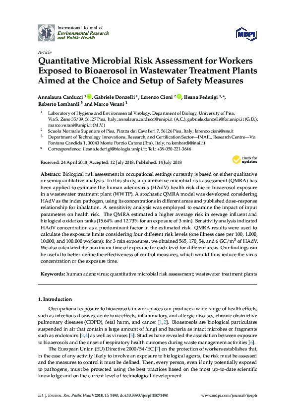 (PDF) Quantitative Microbial Risk Assessment for Workers Exposed to ...