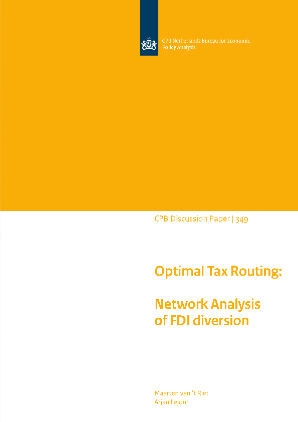 (PDF) Optimal Tax Routing: Network Analysis of FDI Diversion | Maarten ...