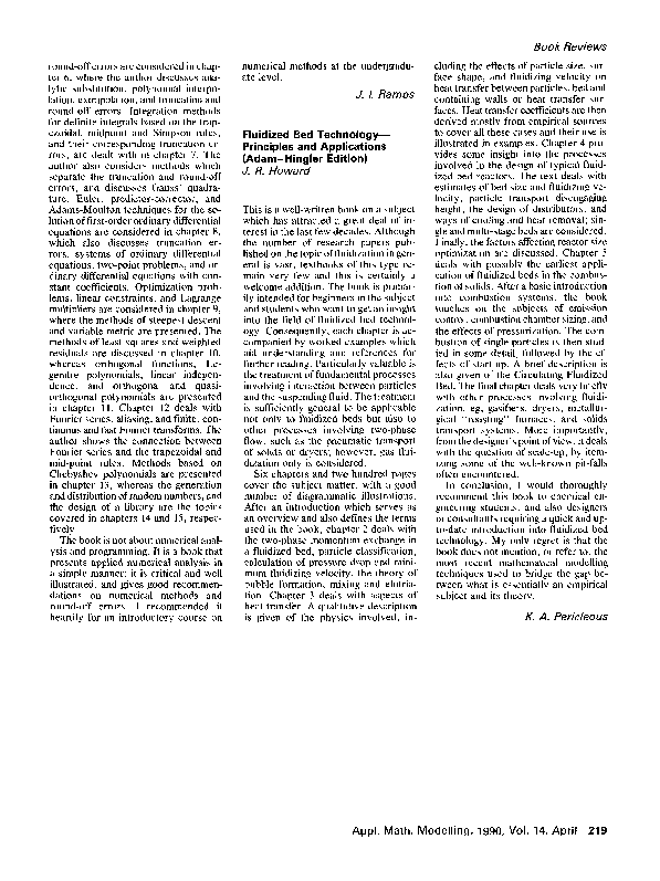 (PDF) Fluidized Bed Technology Principles and Applications (AdamHingler Edition) Koulis