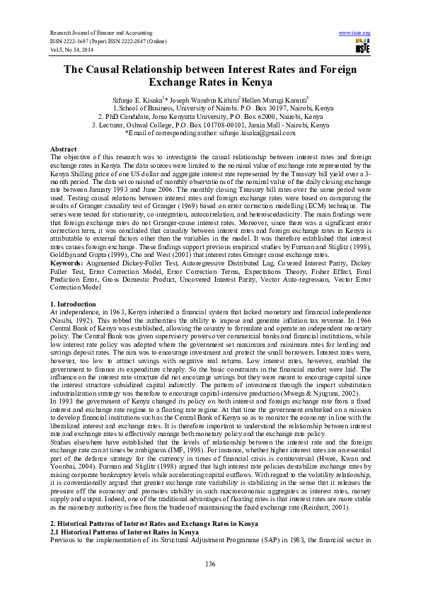 (PDF) The Causal Relationship between Interest Rates and Foreign ...