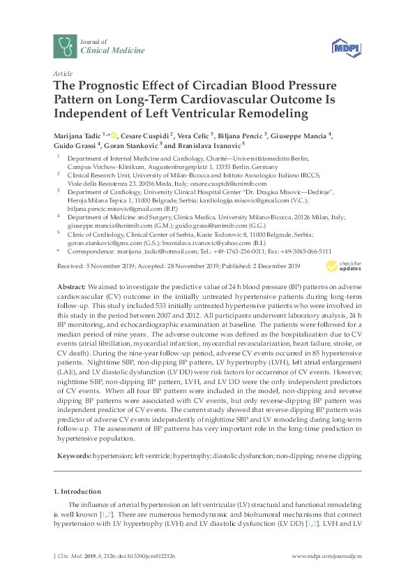 (PDF) The Prognostic Effect of Circadian Blood Pressure Pattern on Long ...