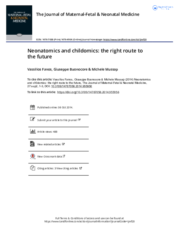  PDF Neonatomics And Childomics The Right Route To The Future Giuseppe Buonocore Academia edu
