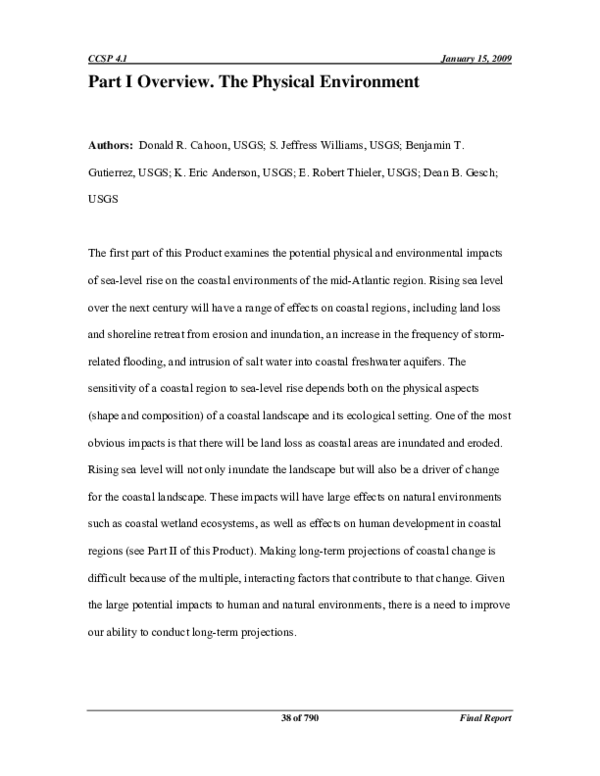 (PDF) Part I Overview. The Physical Environment