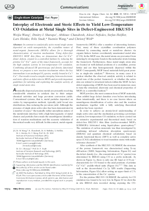 (PDF) Interplay of Electronic and Steric Effects to Yield Low ...