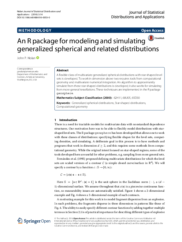 (PDF) An R package for modeling and simulating generalized spherical ...