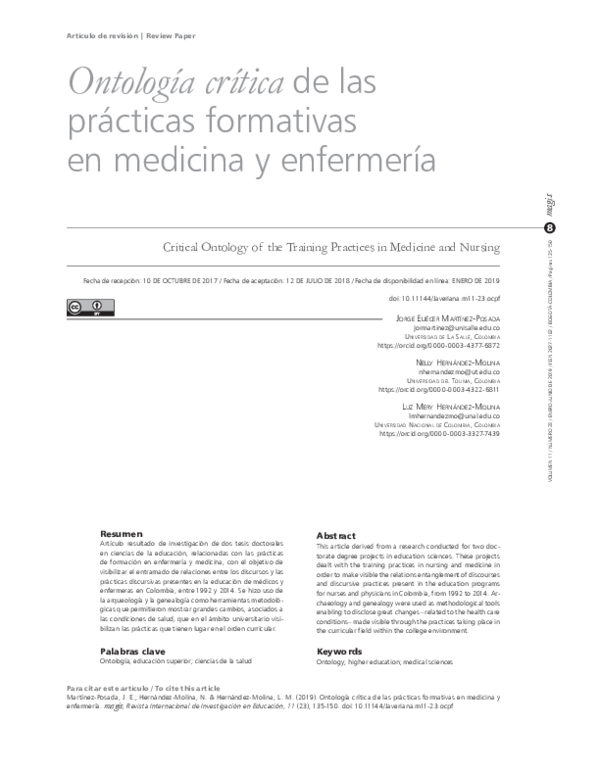 (PDF) magis Critical Ontology of the Training Practices in Medicine and