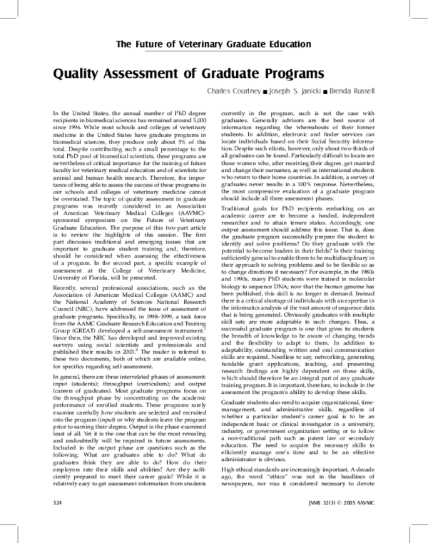 (PDF) Quality assessment of graduate programs