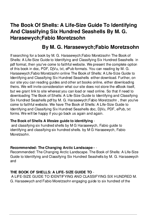(PDF) The book of shells: a life-size guide to identifying and ...