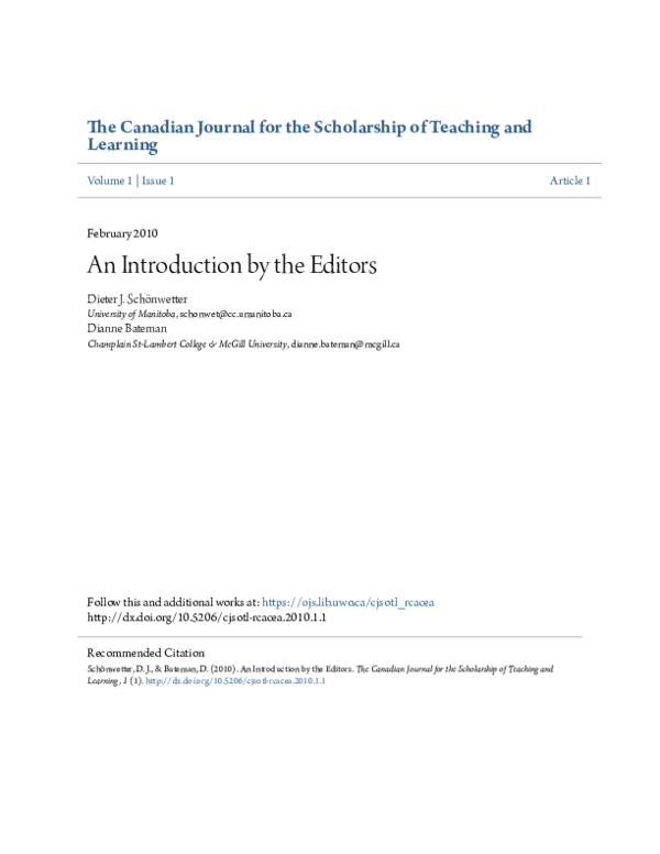 (PDF) An Introduction by the Editors