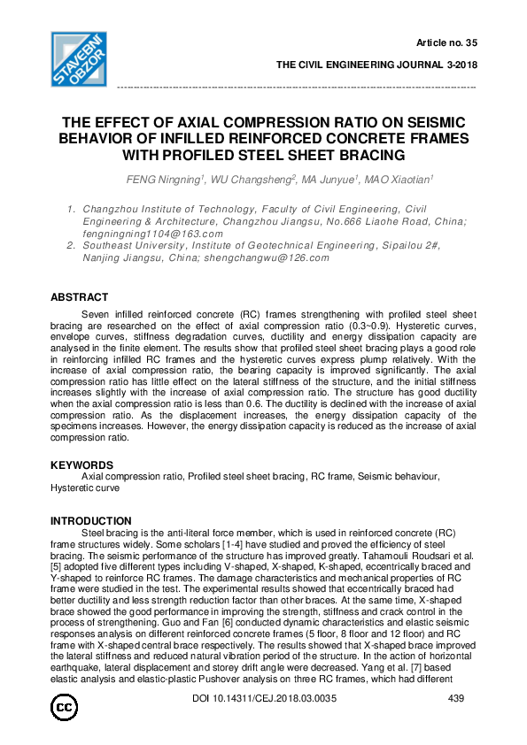 (PDF) The Effect of Axial Compression Ratio on Seismic Behavior of ...