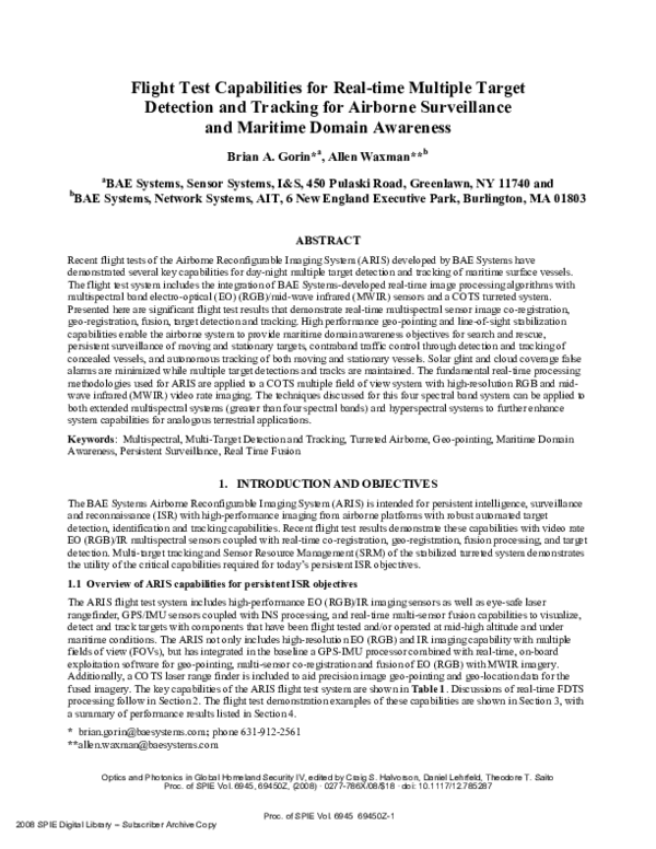 (PDF) Flight test capabilities for real-time multiple target detection ...