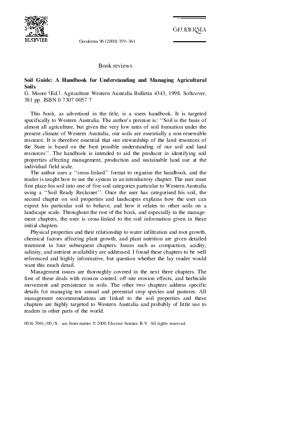 (PDF) Soil Guide: A Handbook for Understanding and Managing ...