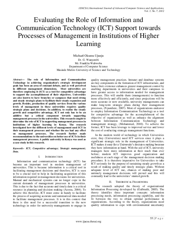 (PDF) Evaluating the Role of Information and Communication Technology ...