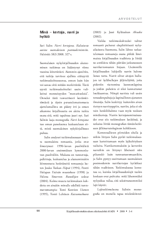 (PDF) Arvostelut Pia Ahlbäck Academia.edu