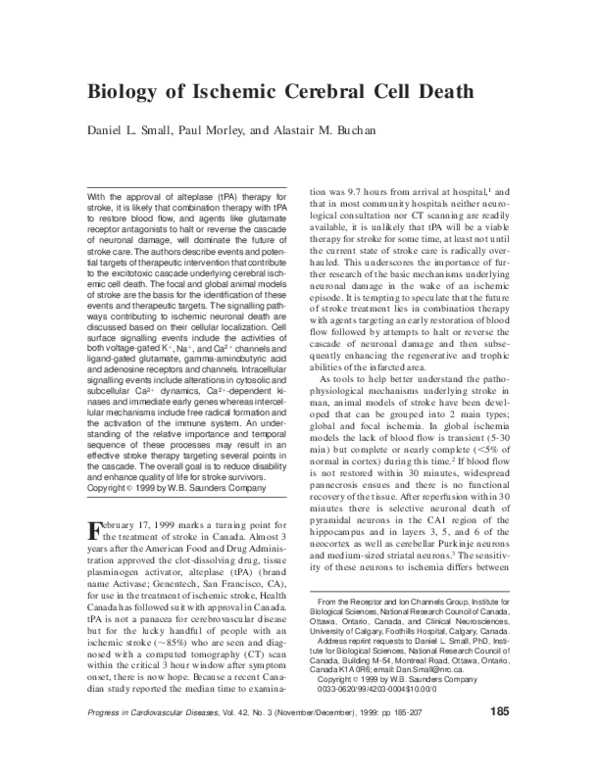 (PDF) Biology of ischemic cerebral cell death
