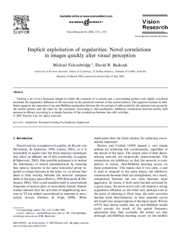 (PDF) Implicit exploitation of regularities: Novel correlations in ...