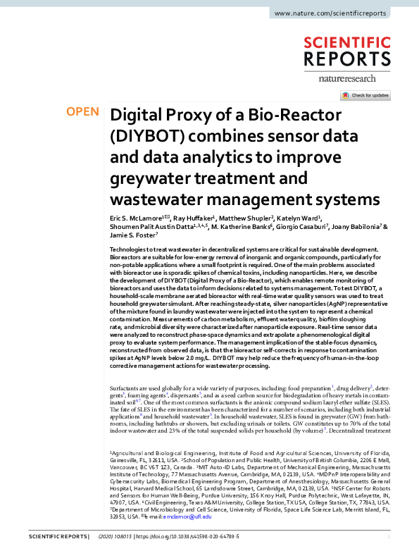(PDF) Digital Proxy of a Bio-Reactor (DIYBOT) combines sensor data and ...