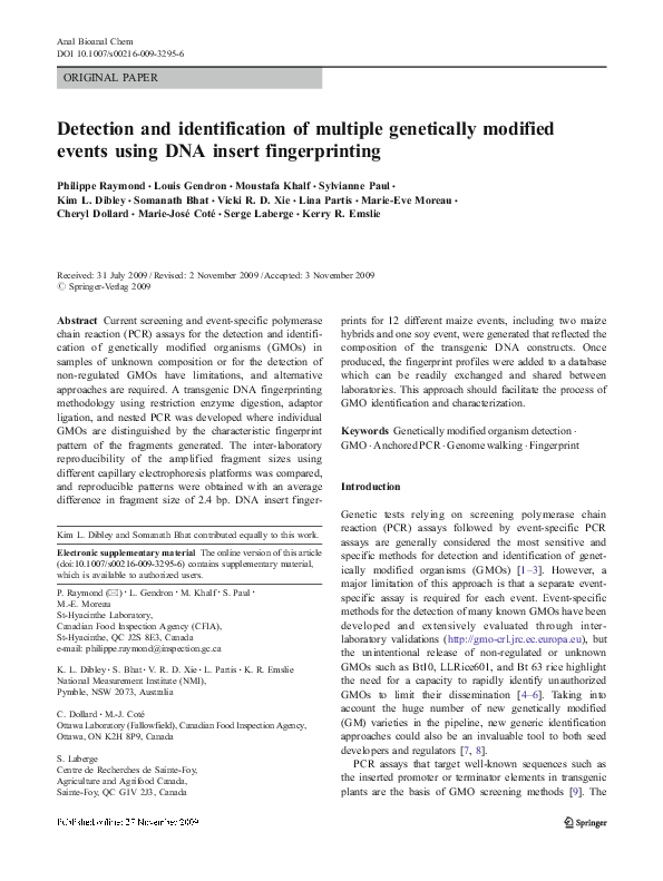 (PDF) Detection and identification of multiple genetically modified ...