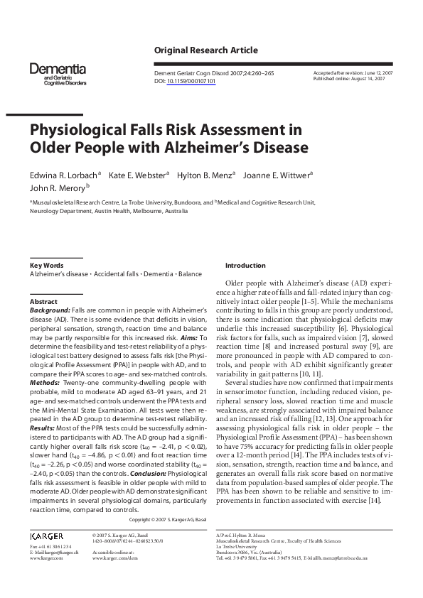 (PDF) Physiological Falls Risk Assessment in Older People with ...