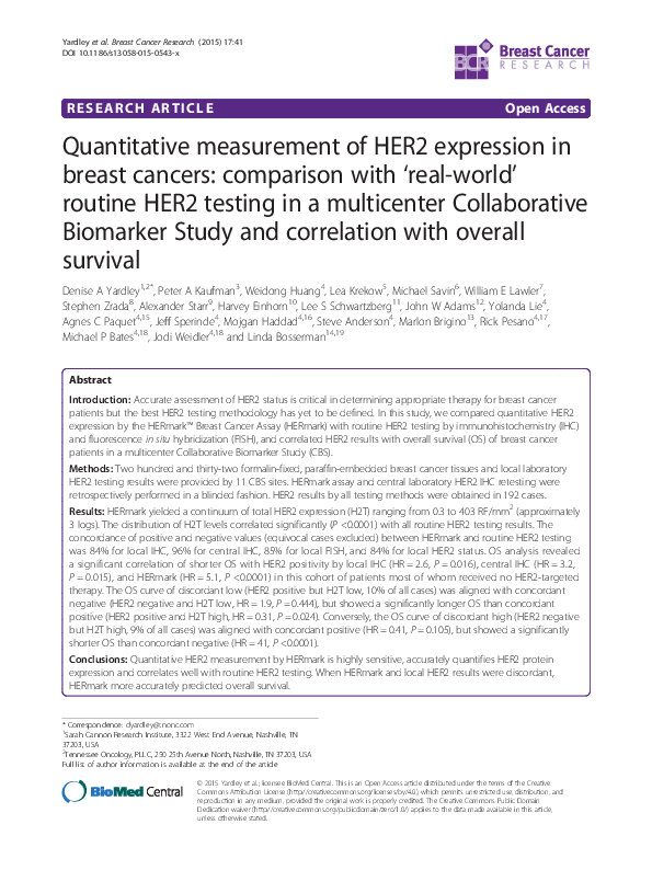 (PDF) Immunohistochemical HER2 Status Evaluation in Breast Cancer ...