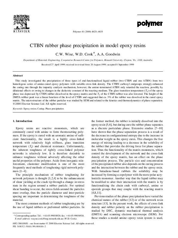 (PDF) CTBN rubber phase precipitation in model epoxy resins